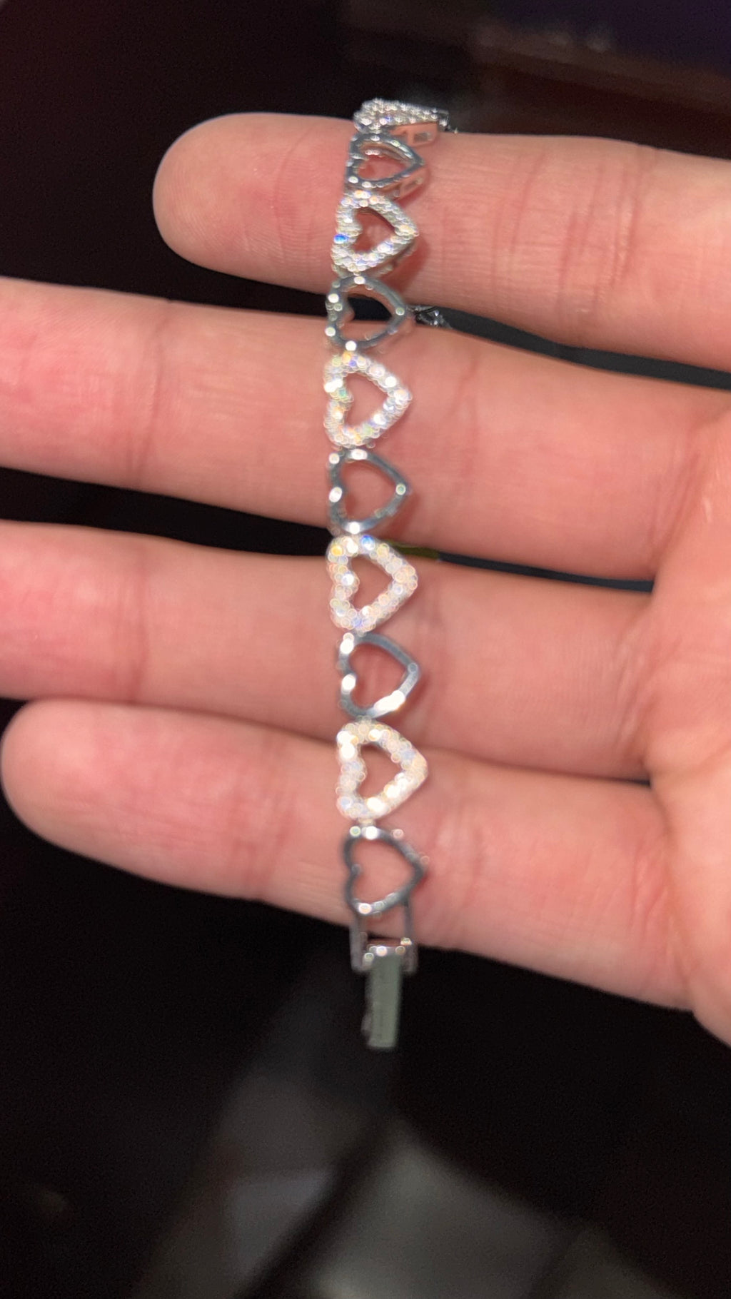 Pulso Corazones Moissanita Plata.925