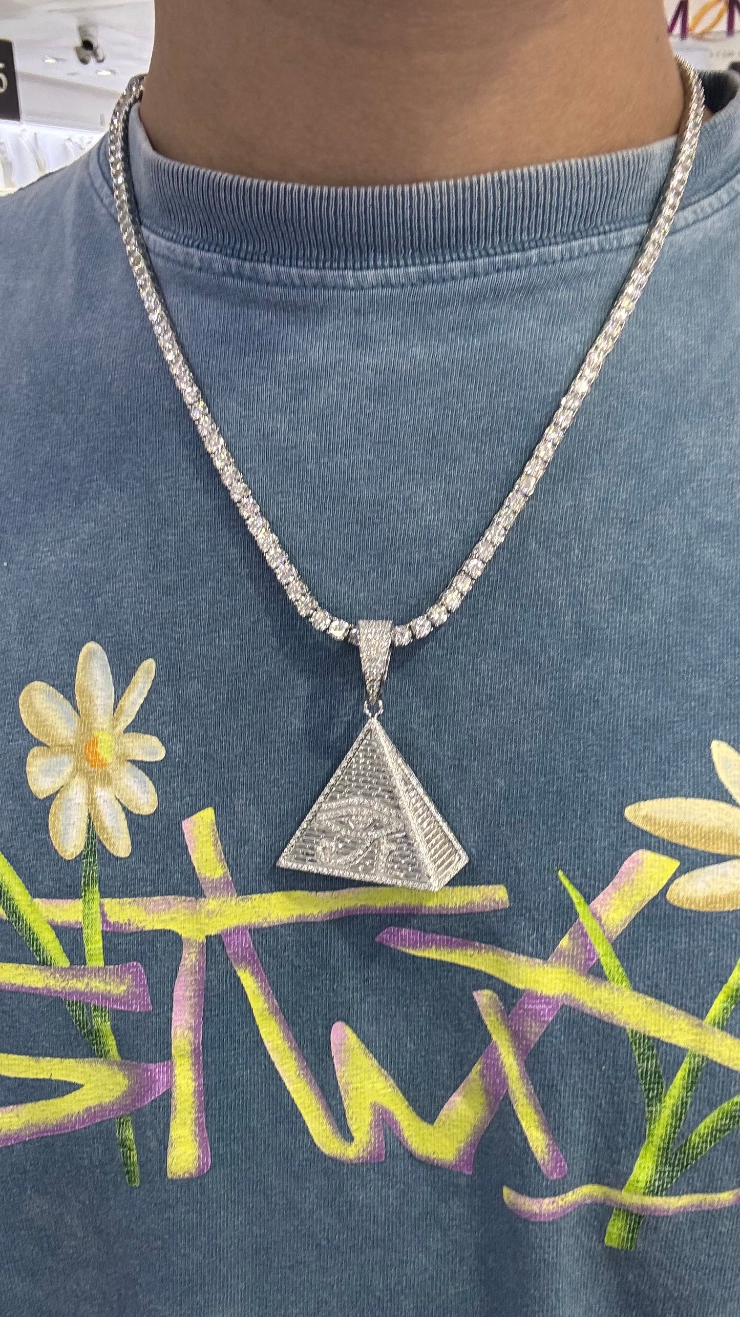 Dije Triáng Moissanita Plata.925