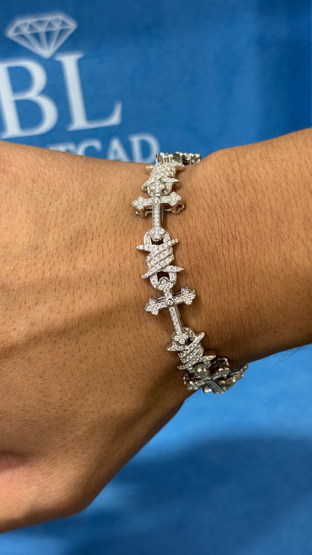 Pulso CrucSpin Moissanita Plata.925