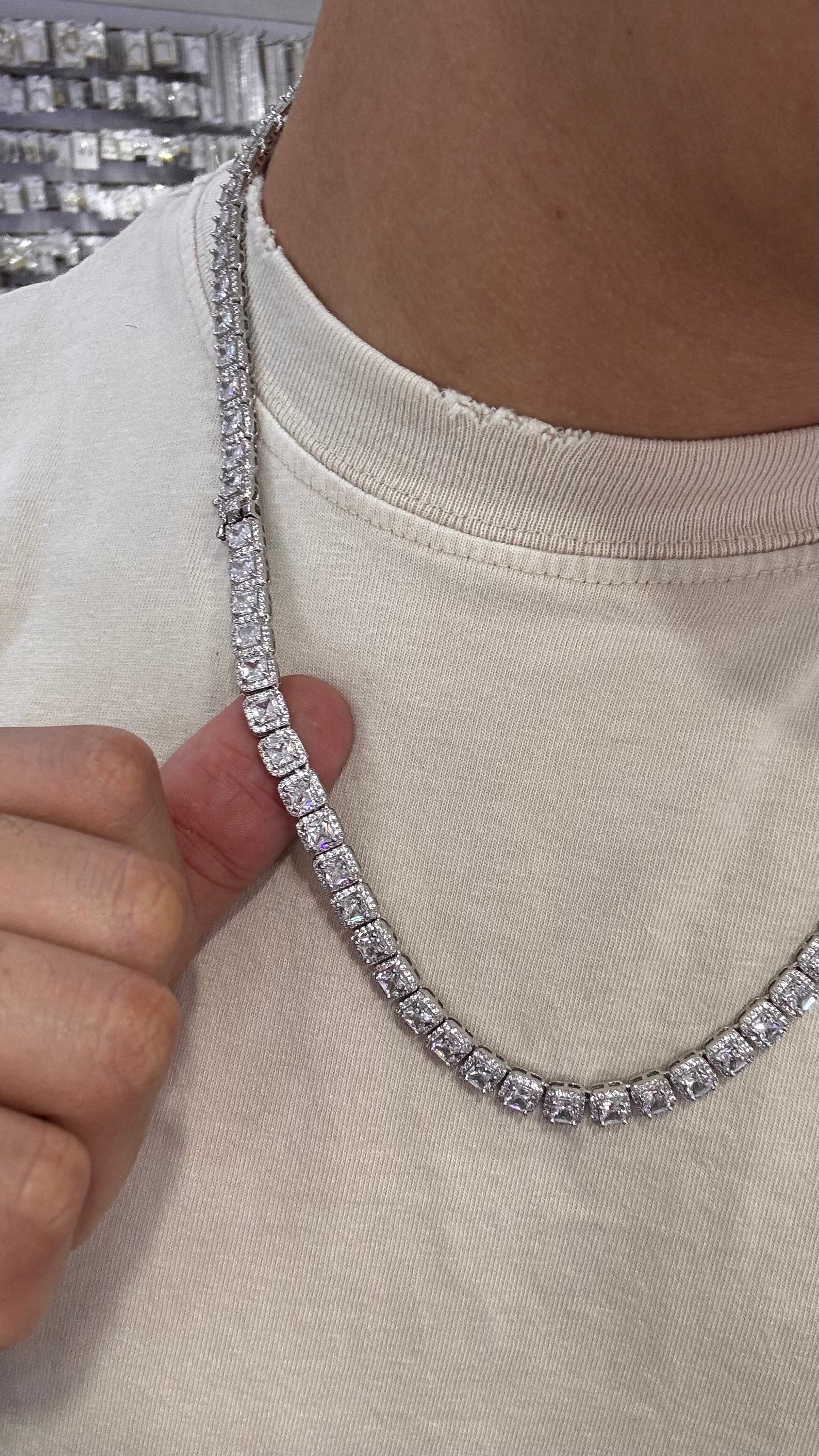 Cadena cuadrada Plata.925