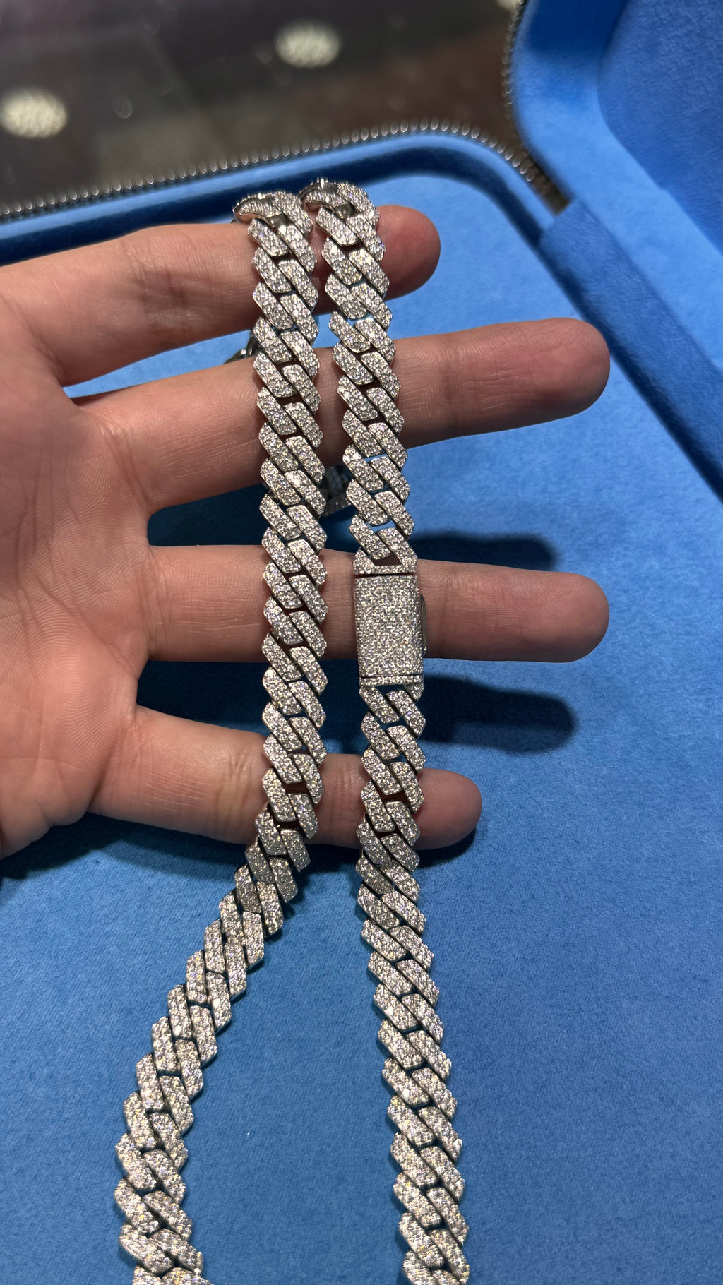 Cadena Miami Moissanita Plata.925