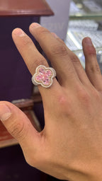 Anillos Trébol Moissanita Plata.925