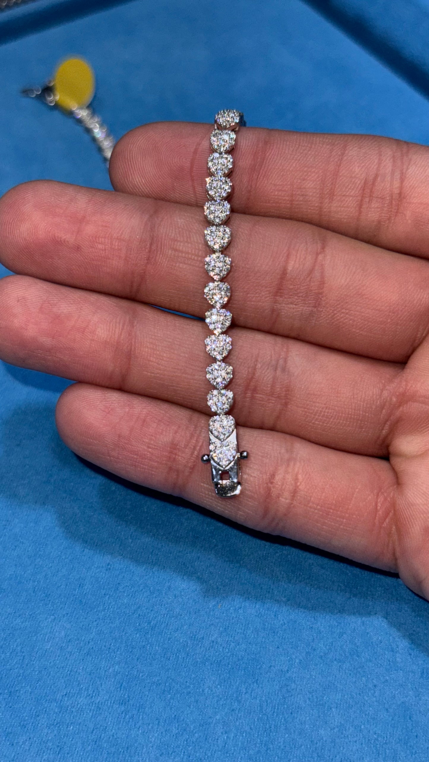 Pulso de corazones Moissanita Plata.925