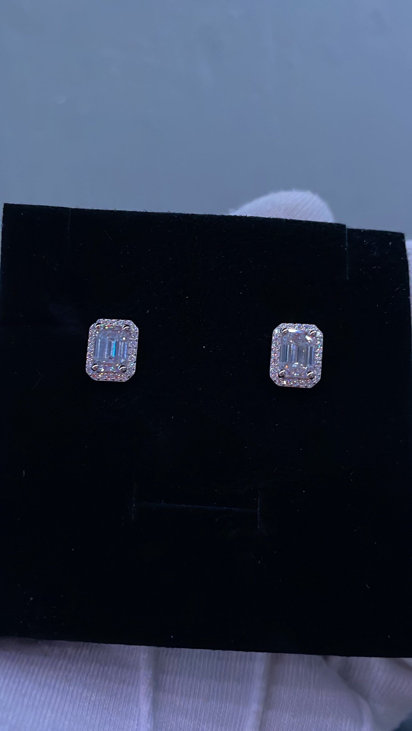 Aretes baguette Moissanite