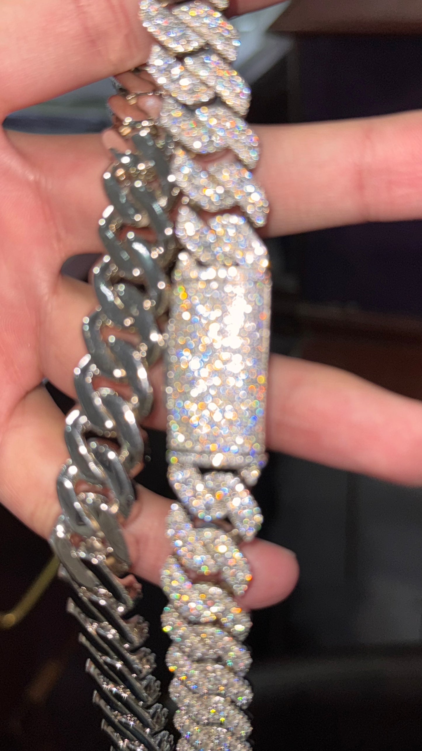 Cadena Miami Moissanita Plata.925