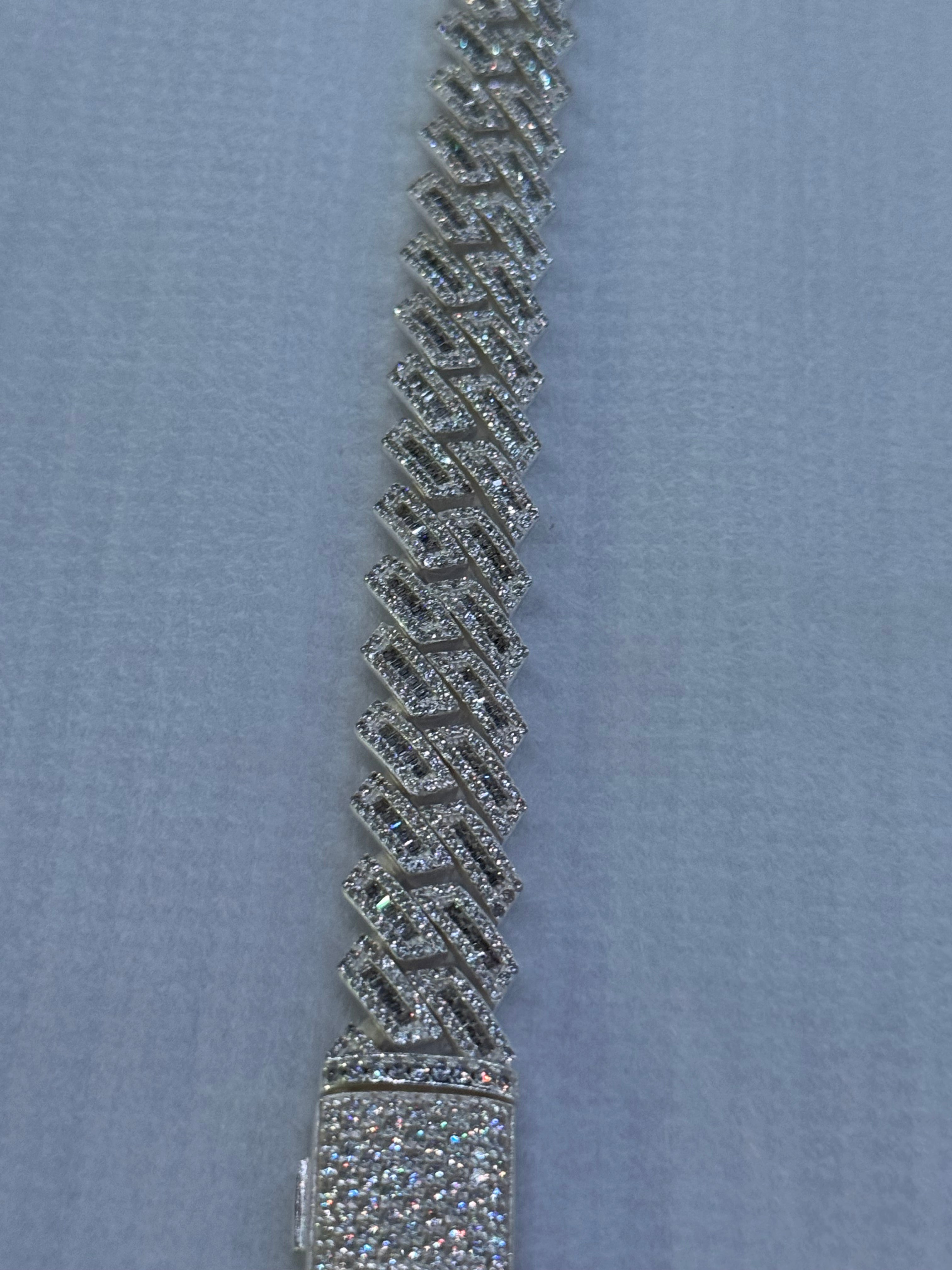 Silver baguette bracelet.925