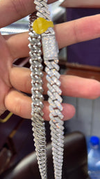 Cadena Miami Moissanita Plata.925