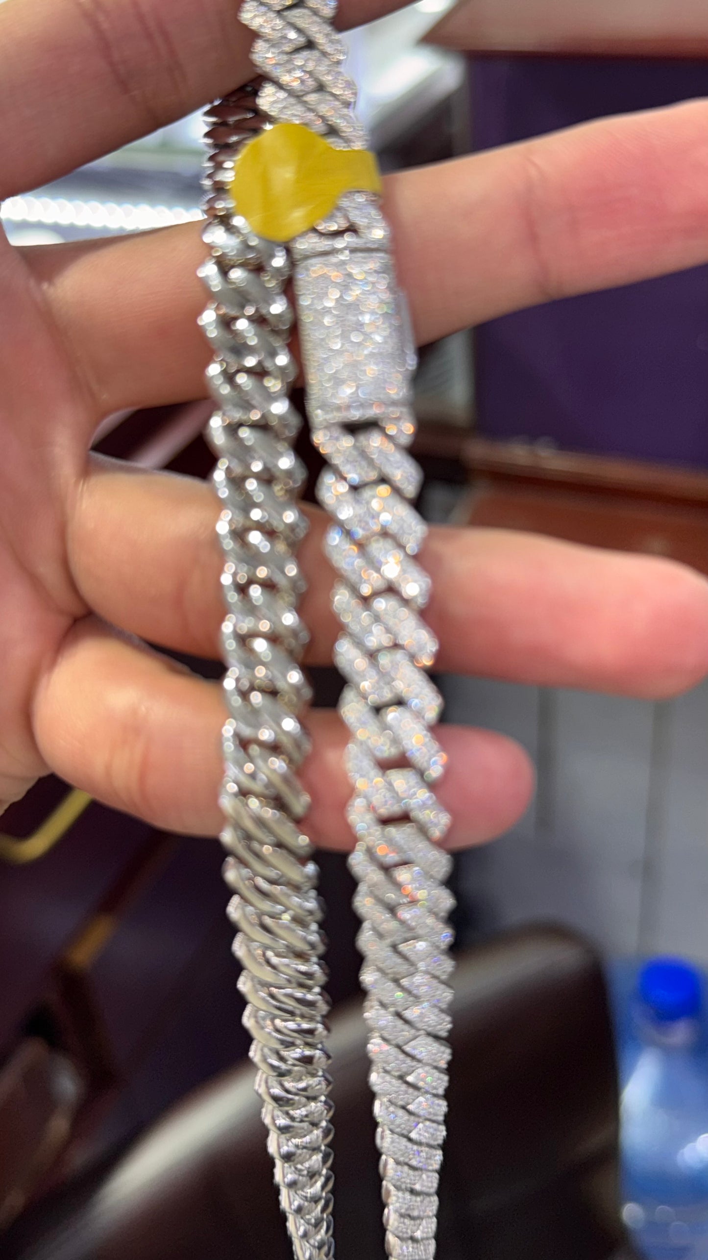 Cadena Miami Moissanita Plata.925