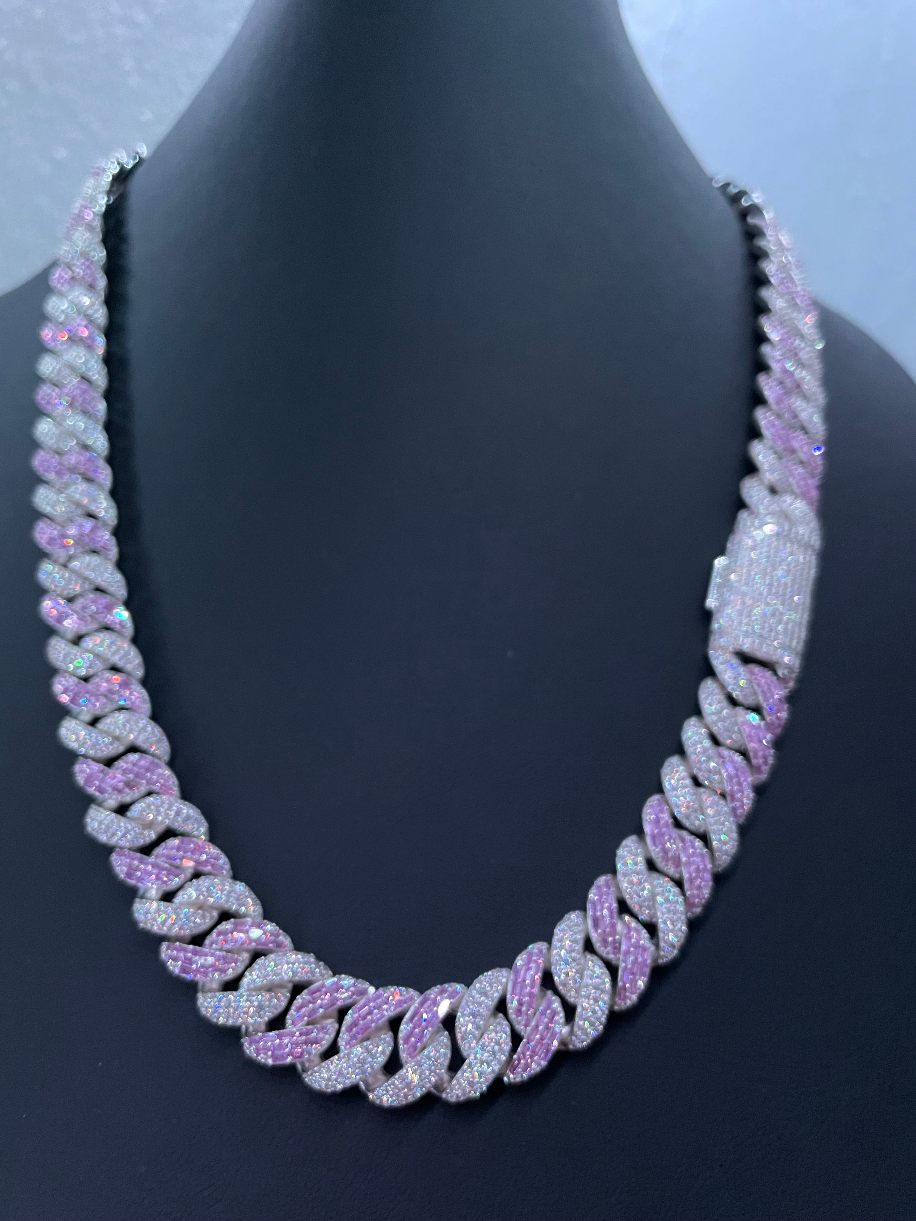 925 Silver Miami Baguette Chain