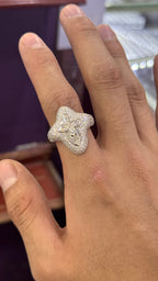 Anillo Cruz Moissanita Plata.925