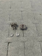 Moissanite baguette earrings