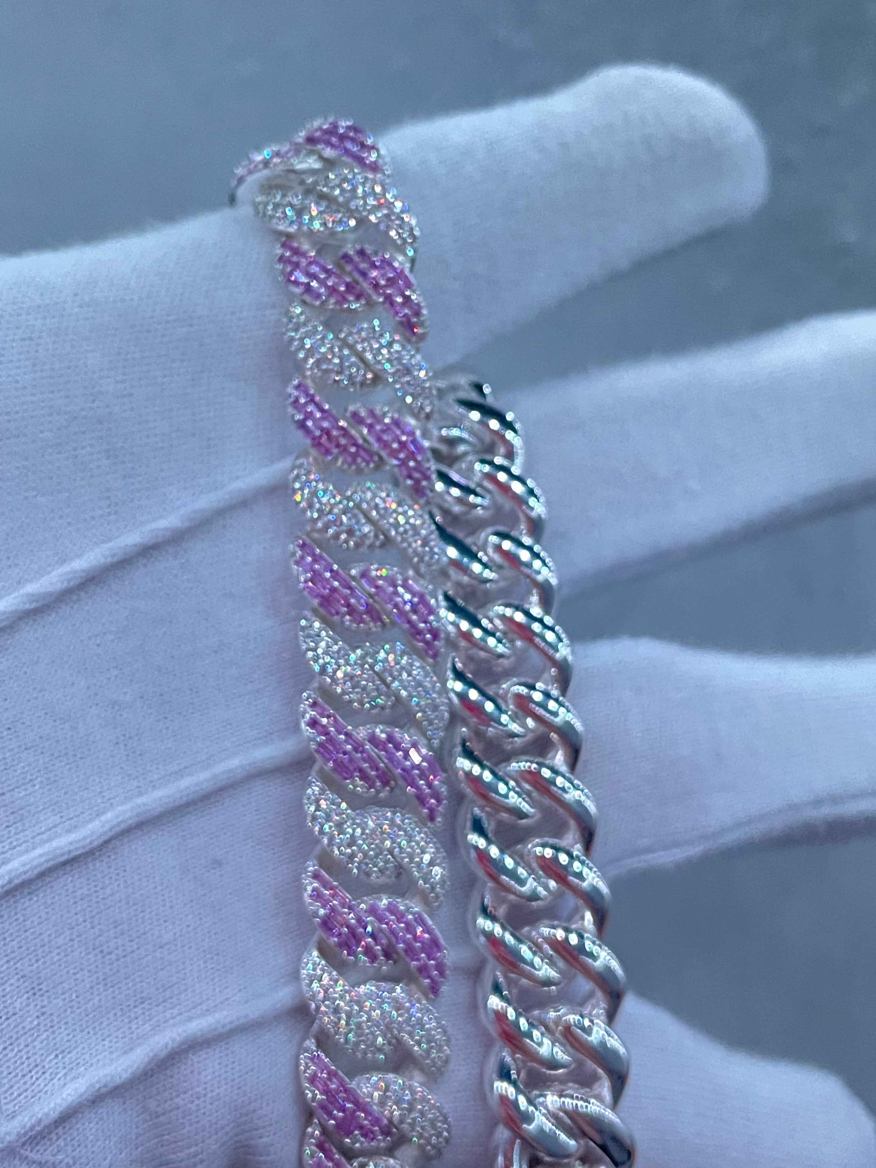 925 Silver Miami Baguette Chain