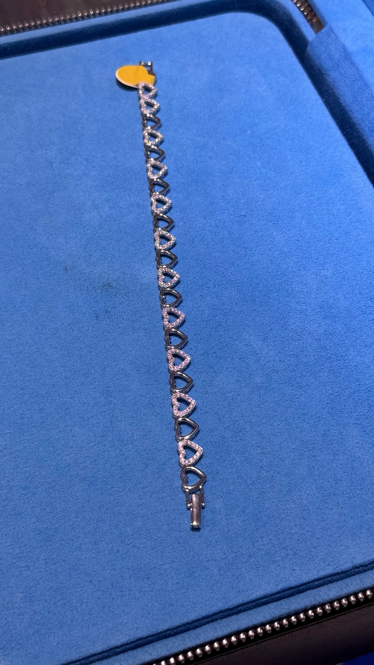 Pulso Corazones Moissanita Plata.925