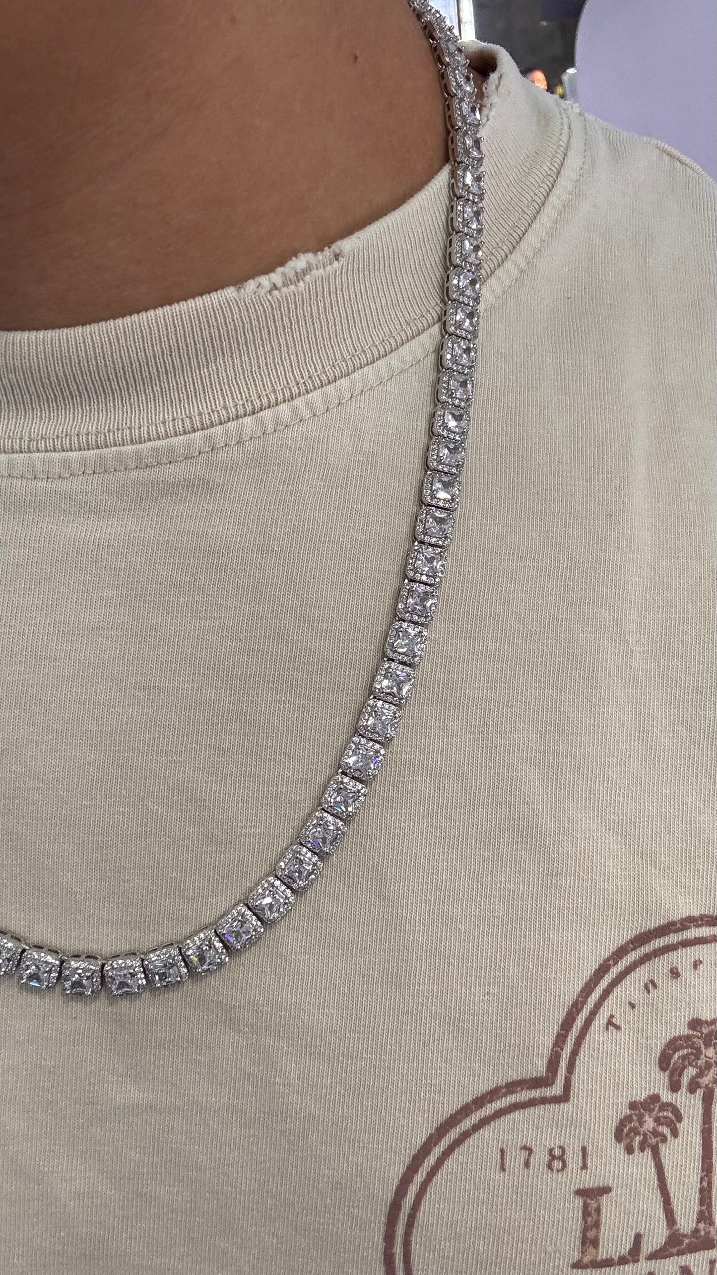 Cadena cuadrada Plata.925