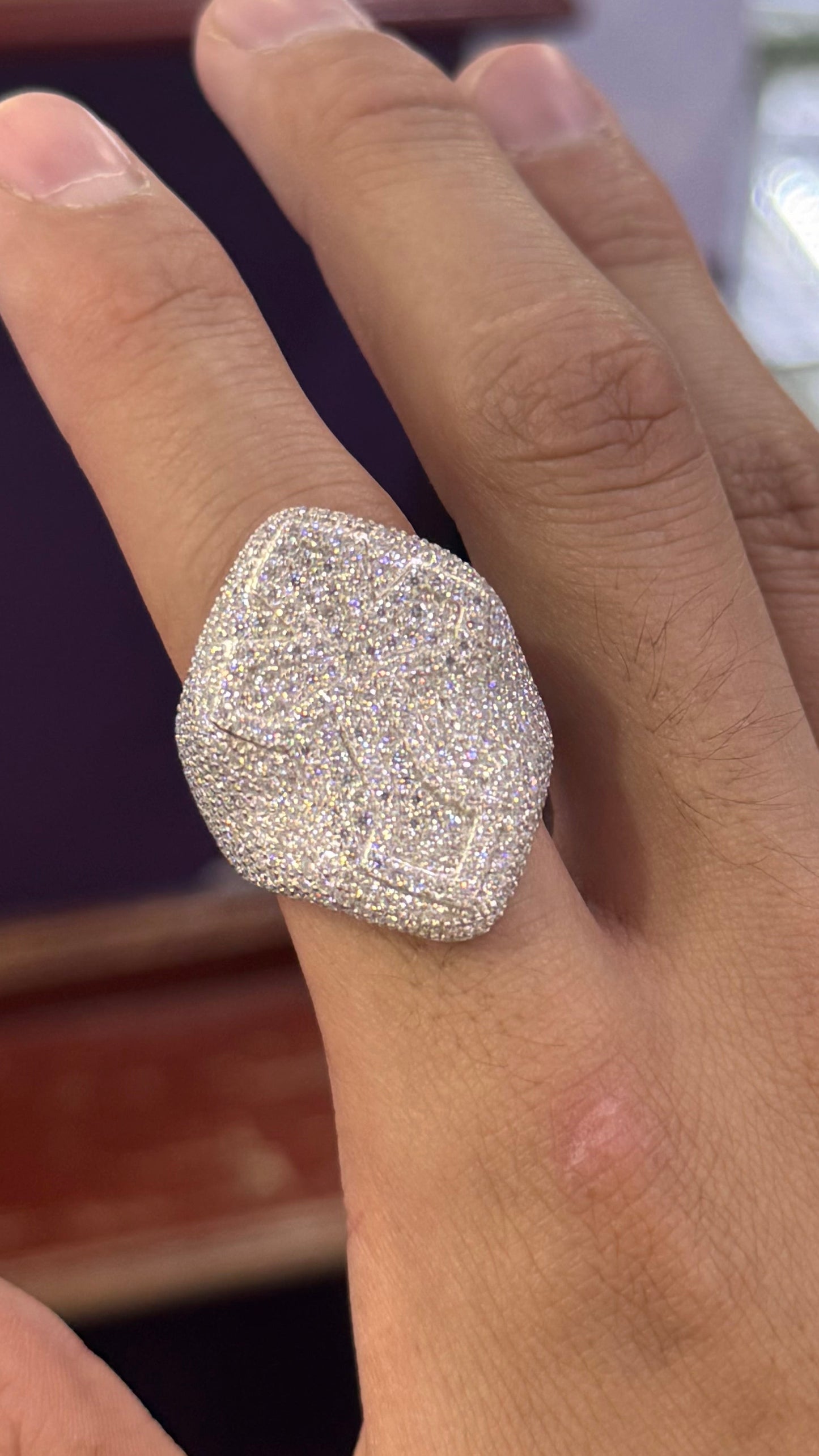 Anillo Cruz Moissanita Plata.925