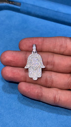 Dije Mano De Fátima Moissanita Plata.925