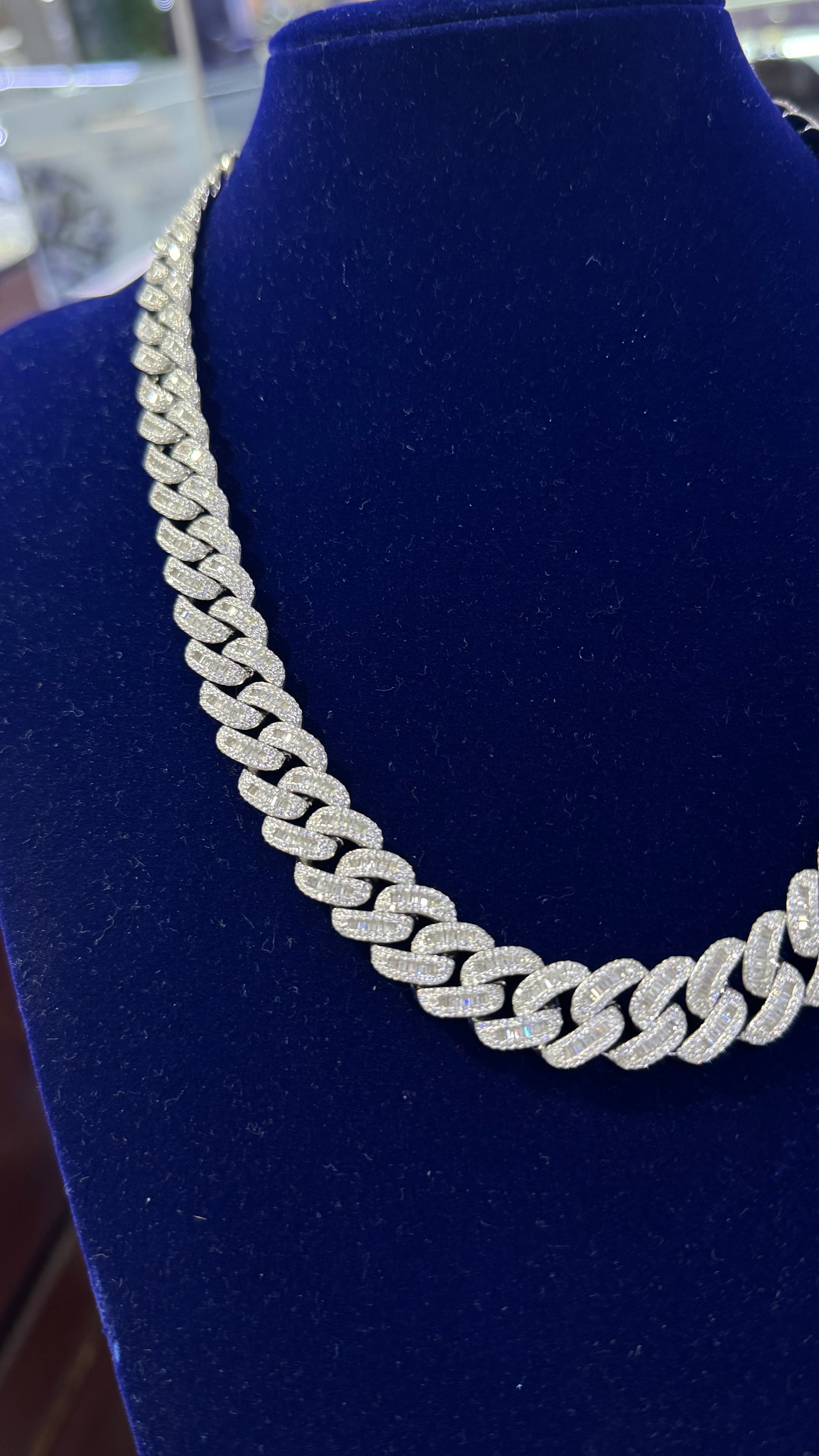 Cadena Miami Baguette Plata.925