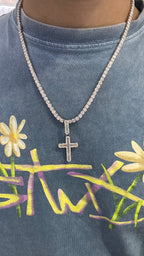 Dije Cruz Moissanita Plata.925