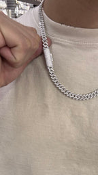 Cadena Miami Moissanita Plata.925