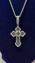 Dije Cruz Black Moissanita Plata.925