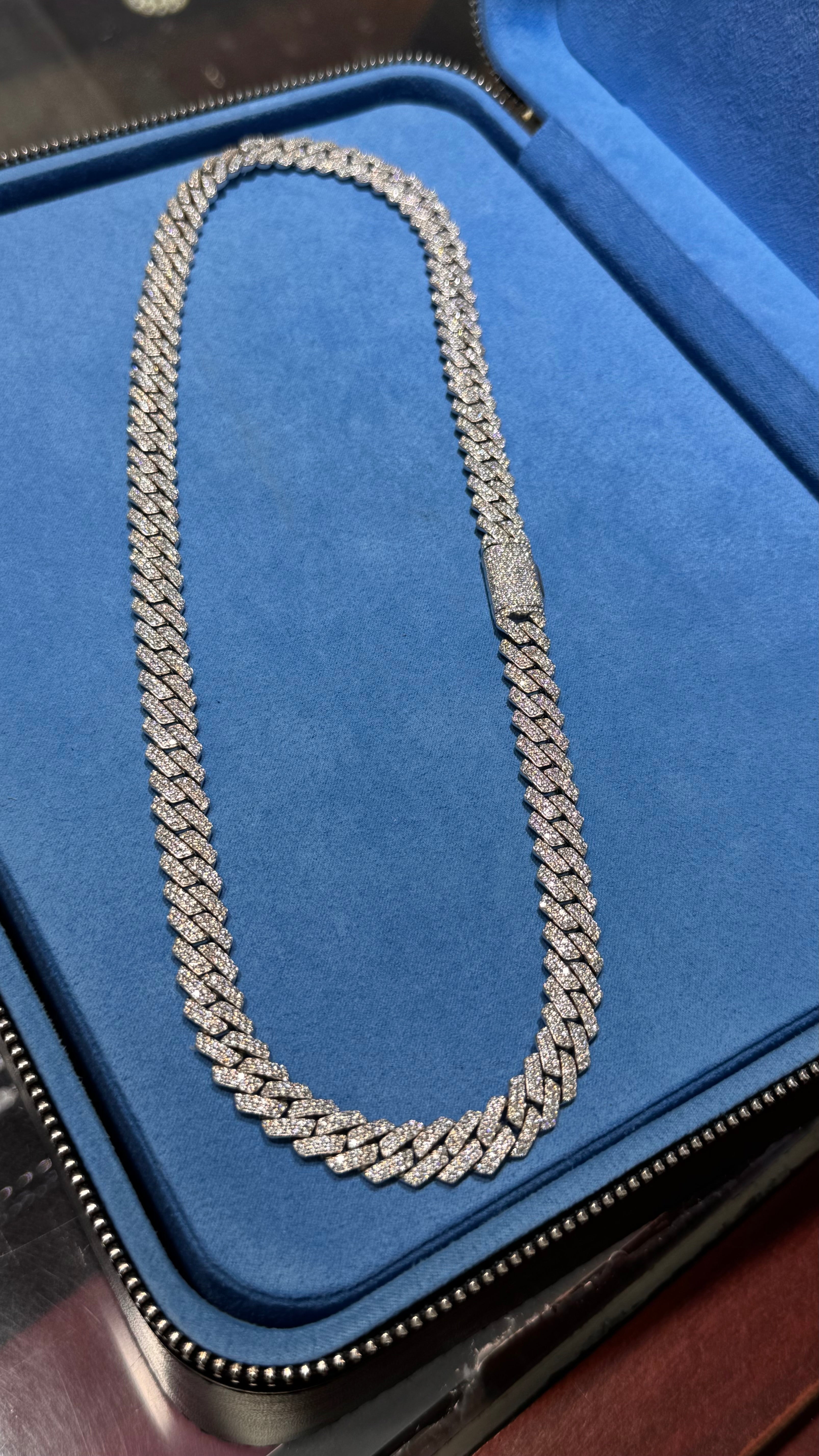 Cadena Miami Moissanita Plata.925