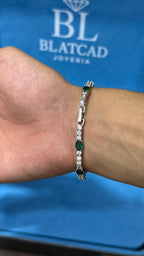 Pulso Corte Esmeralda Plata.925