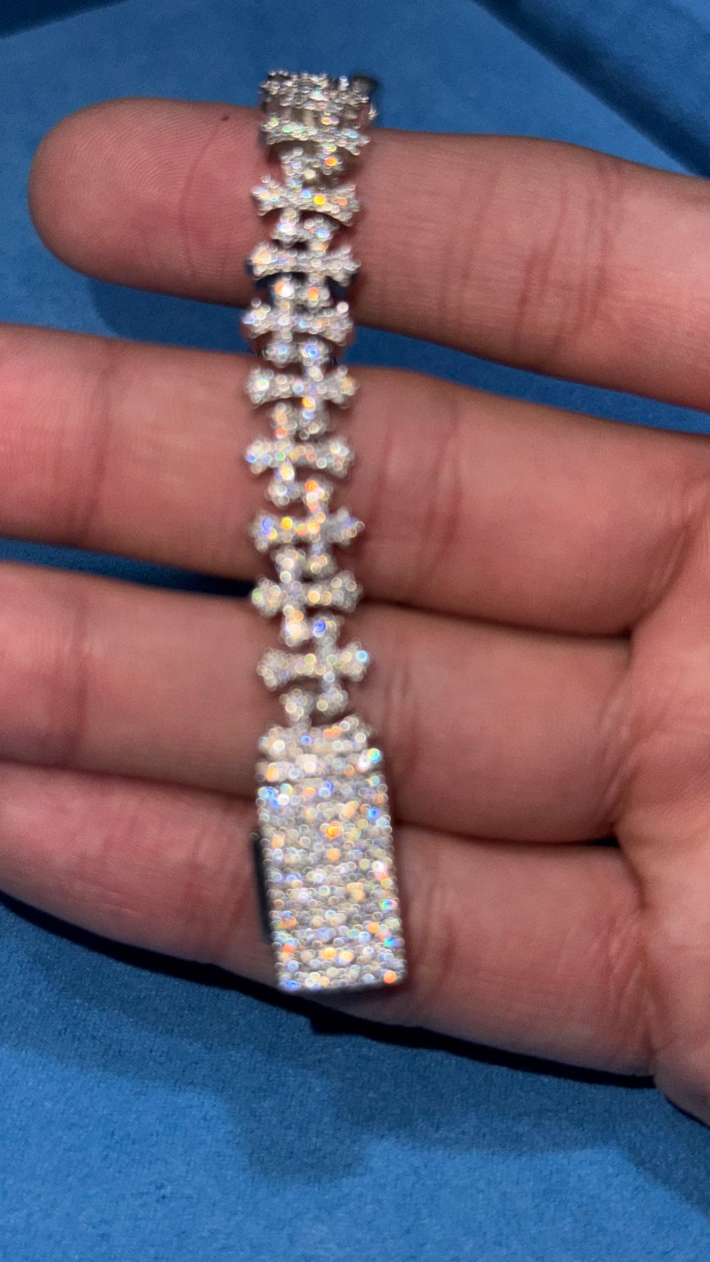 Pulso Cruces Moissanita Plata.925