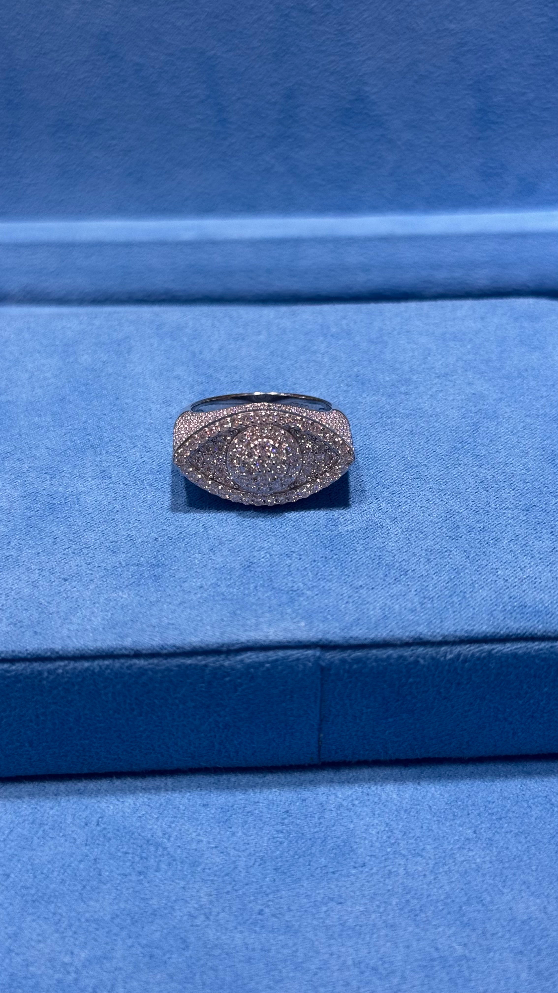 Anillo Ojo Moissanita Plata.925