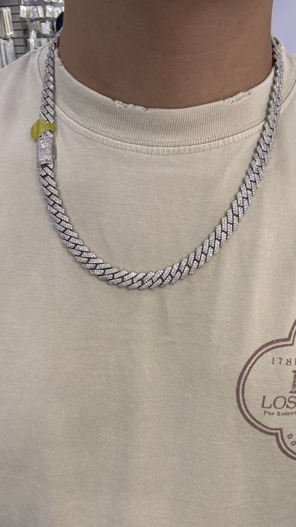 Cadena Miami Moissanita Plata.925