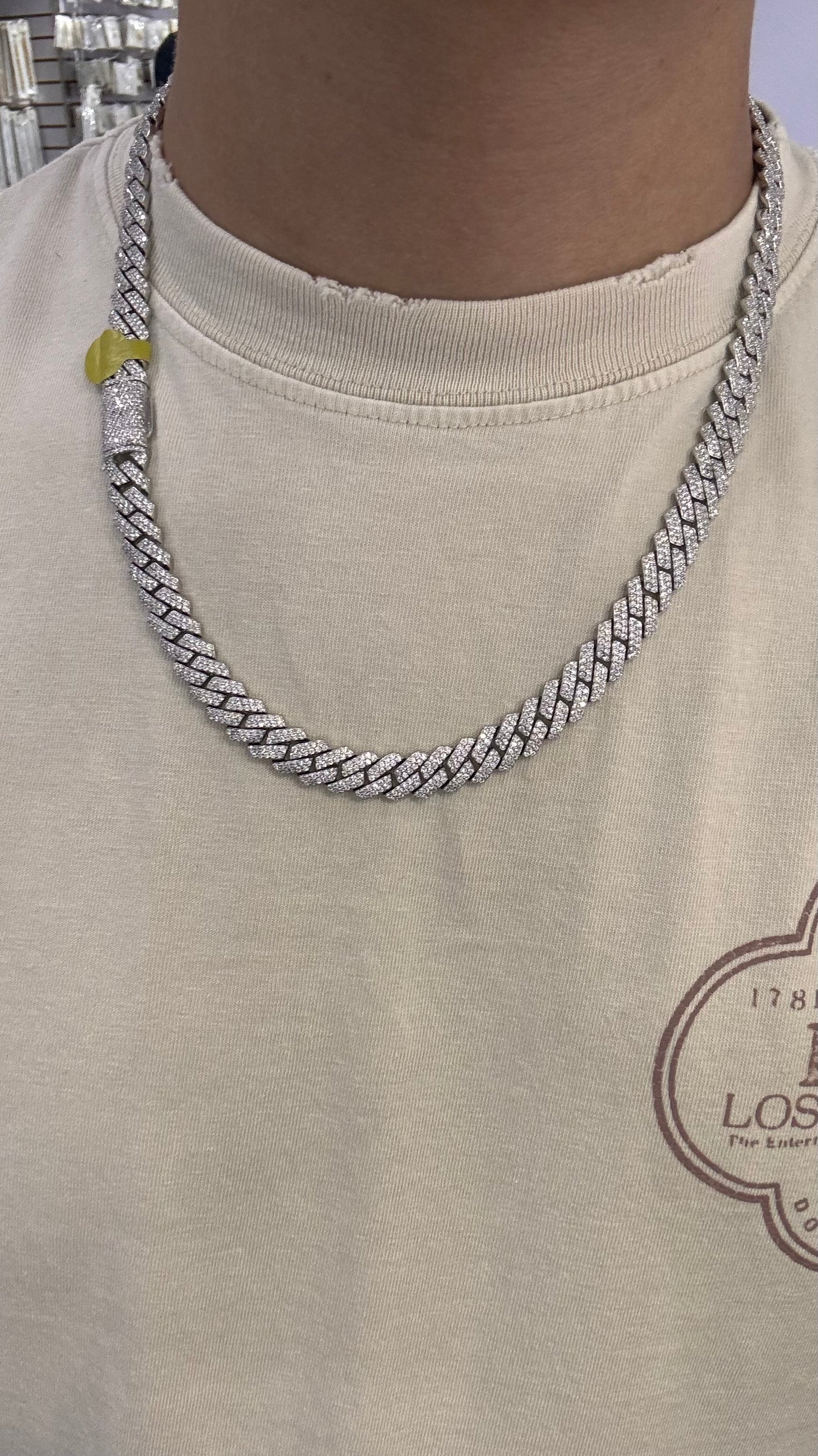 Cadena Miami Moissanita Plata.925