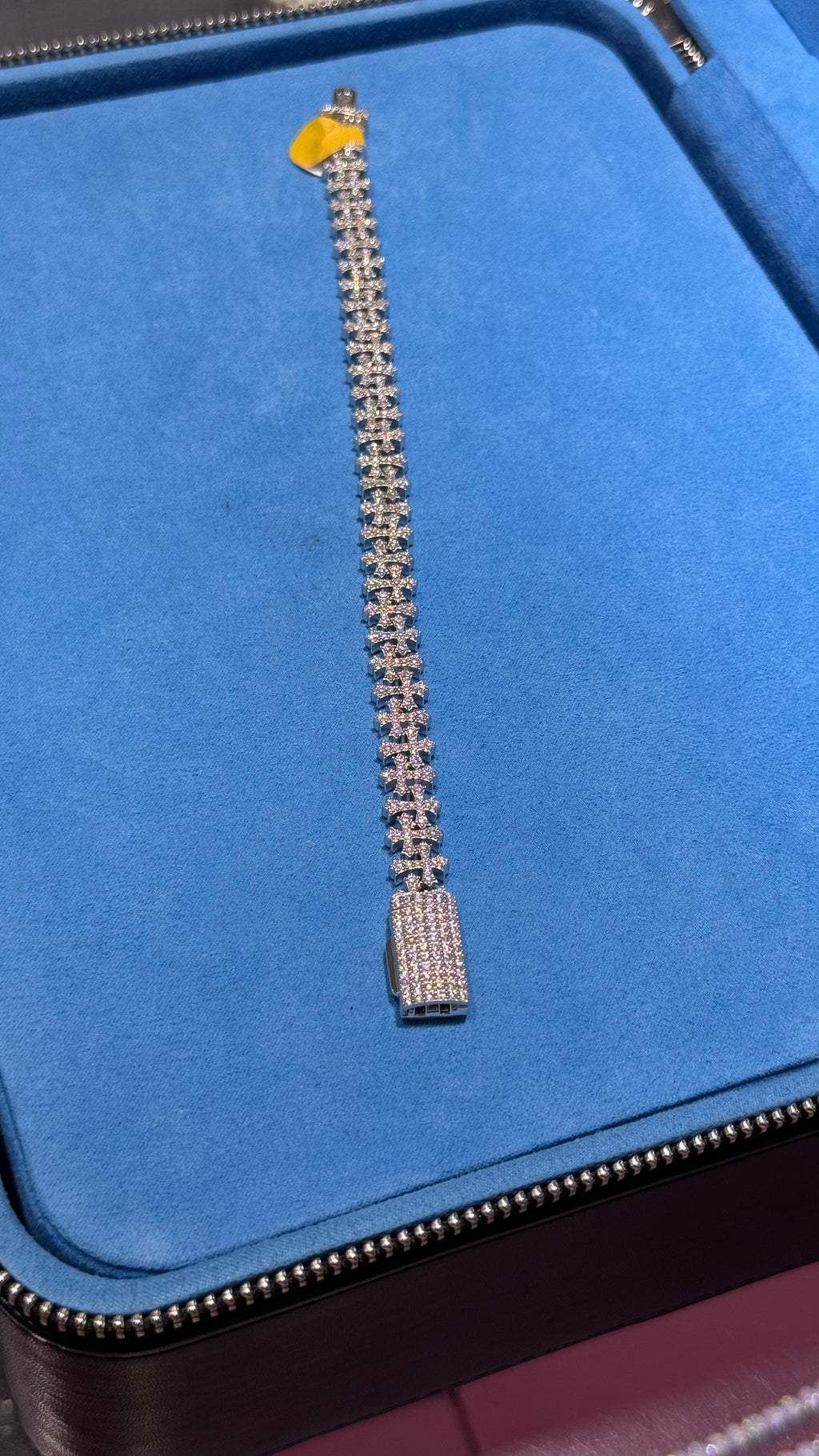 Pulso Cruces Moissanita Plata.925