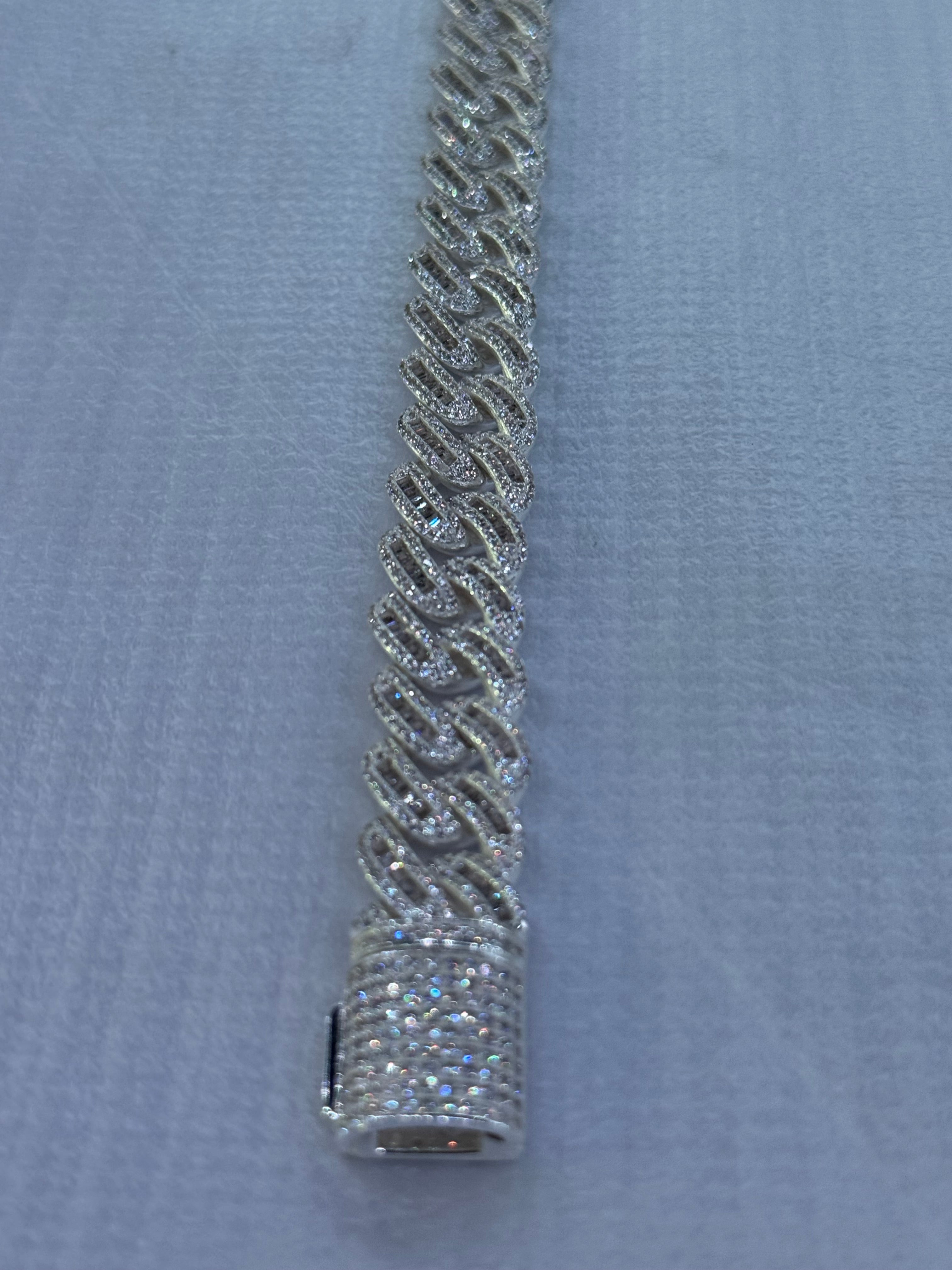 Silver Baguette Bracelet.925