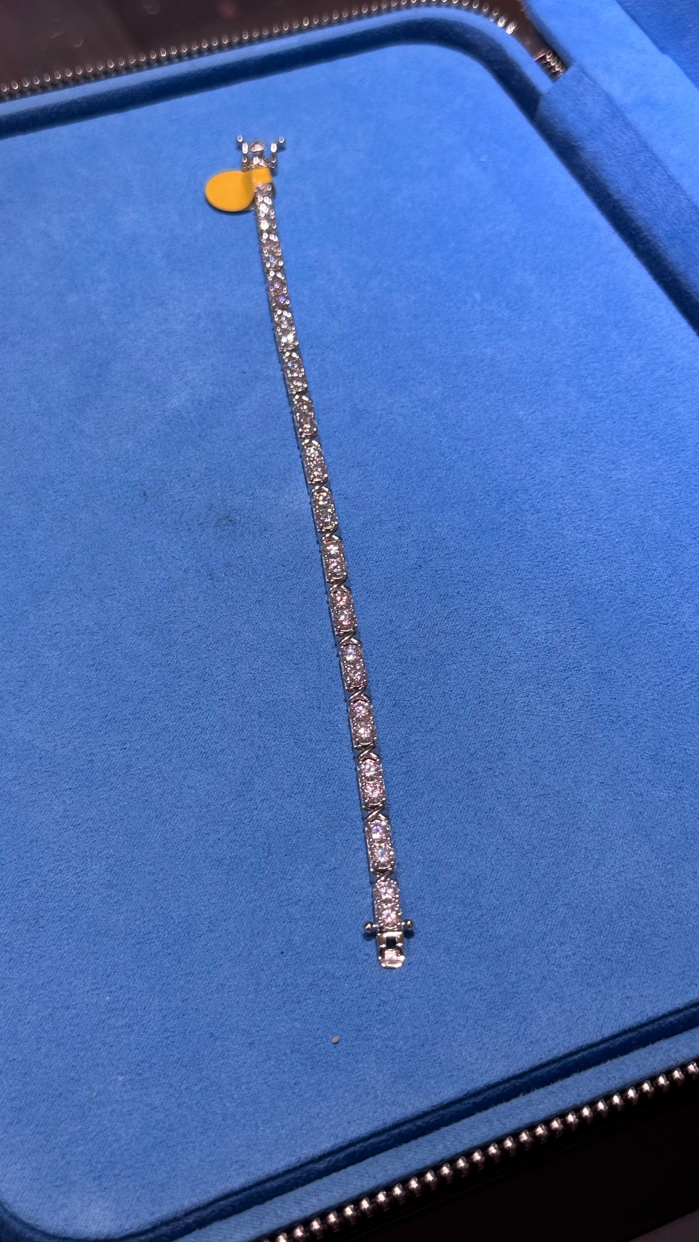 Pulso Tennis X Moissanita Plata.925