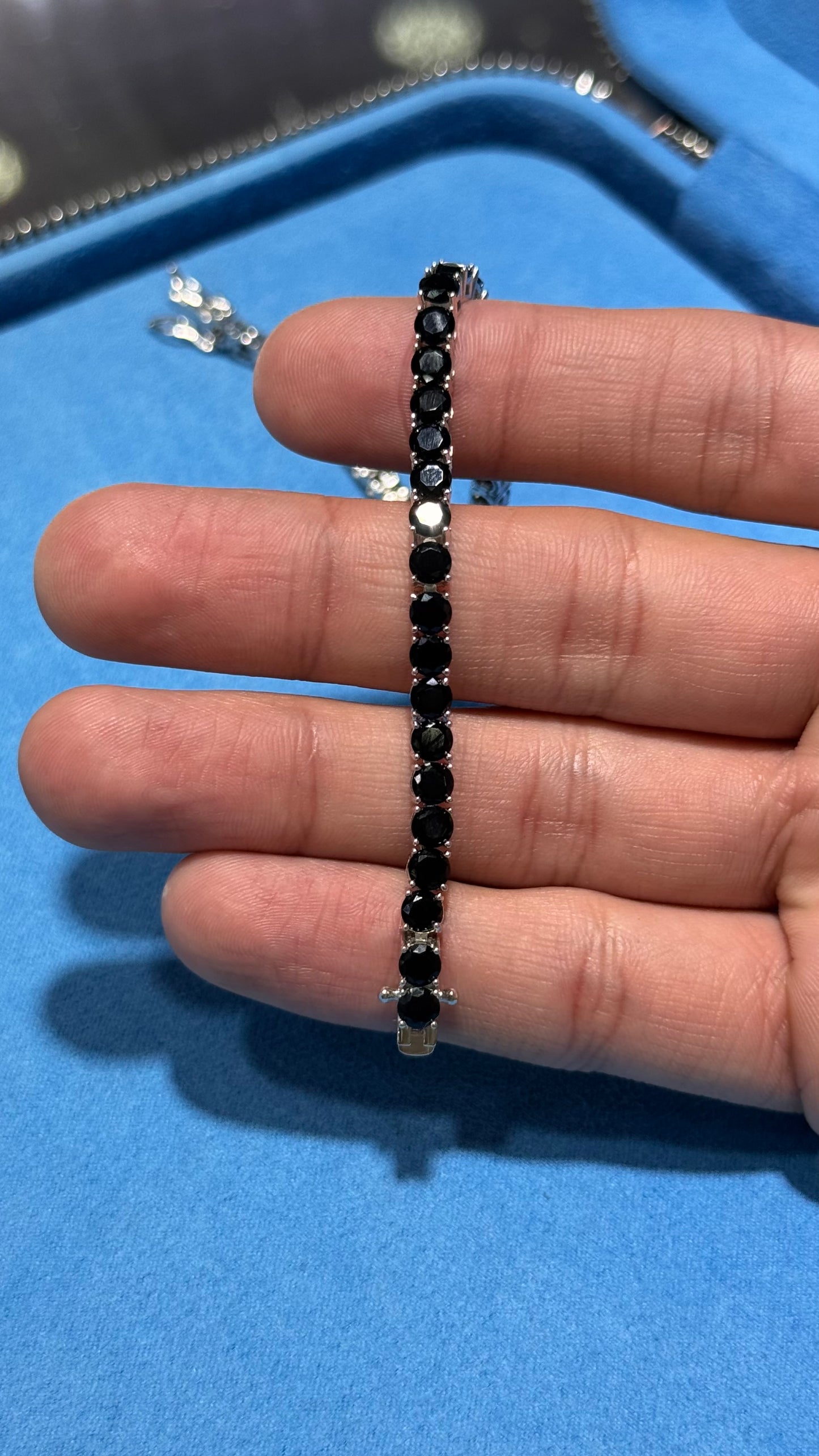 Pulso Tennis Black Plata.925