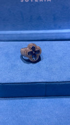 Anillo Trébol Moissanita Plata.925