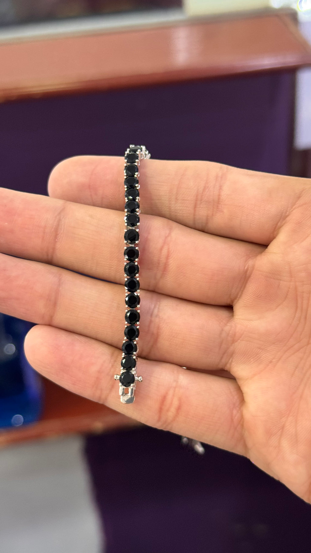 Pulso Tennis Black Plata.925