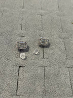 Moissanite baguette earrings