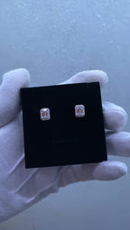 Moissanite baguette earrings