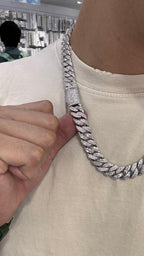 925 Silver Miami Baguette Chain