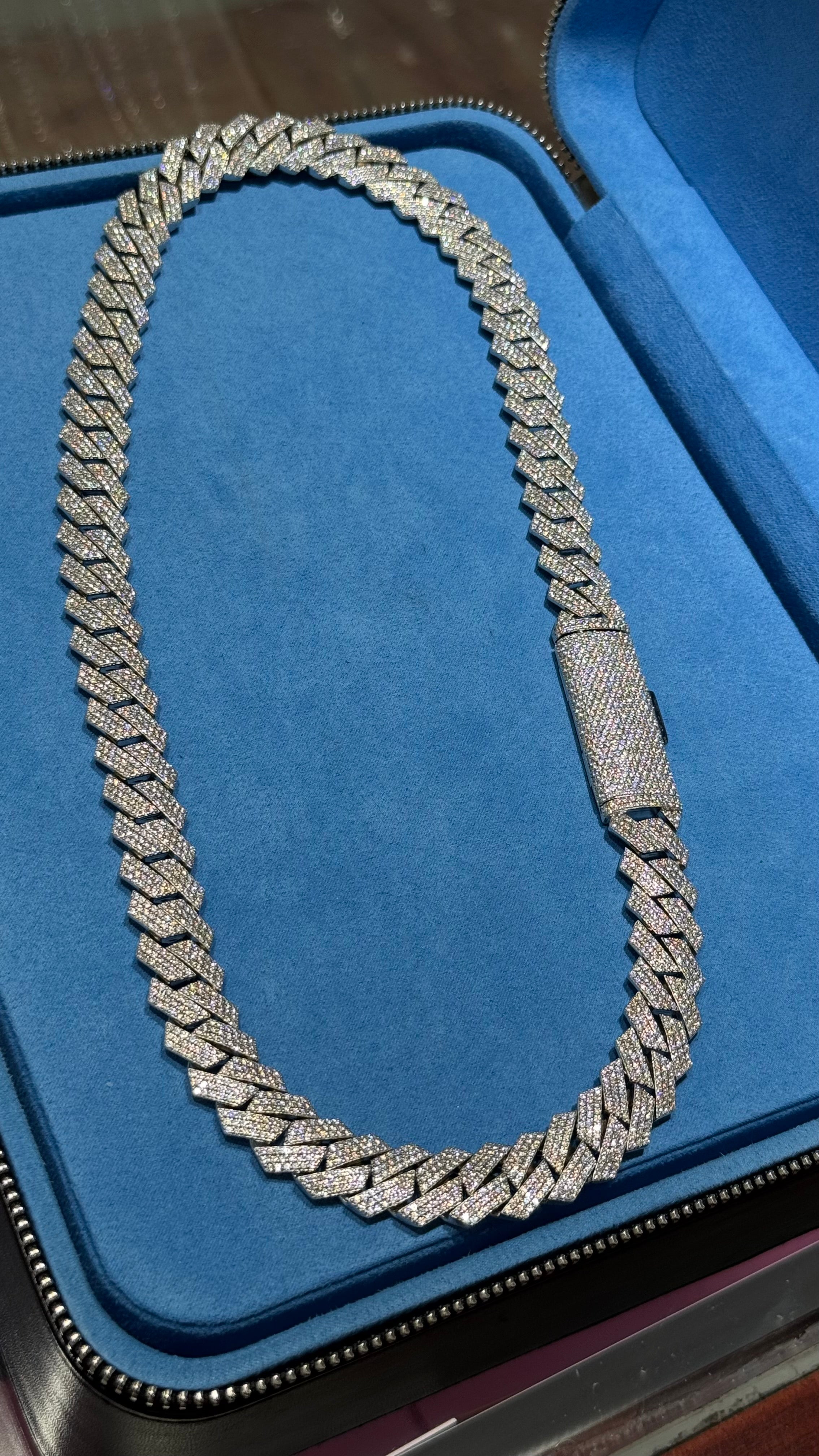 Cadena Miami Moissanita Plata.925