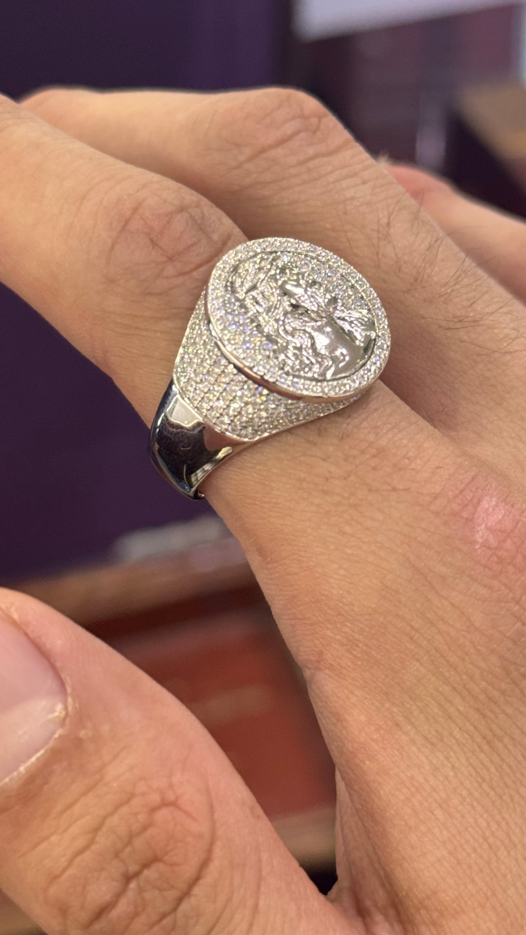 Anilo Cristo Moissanita Plata.925