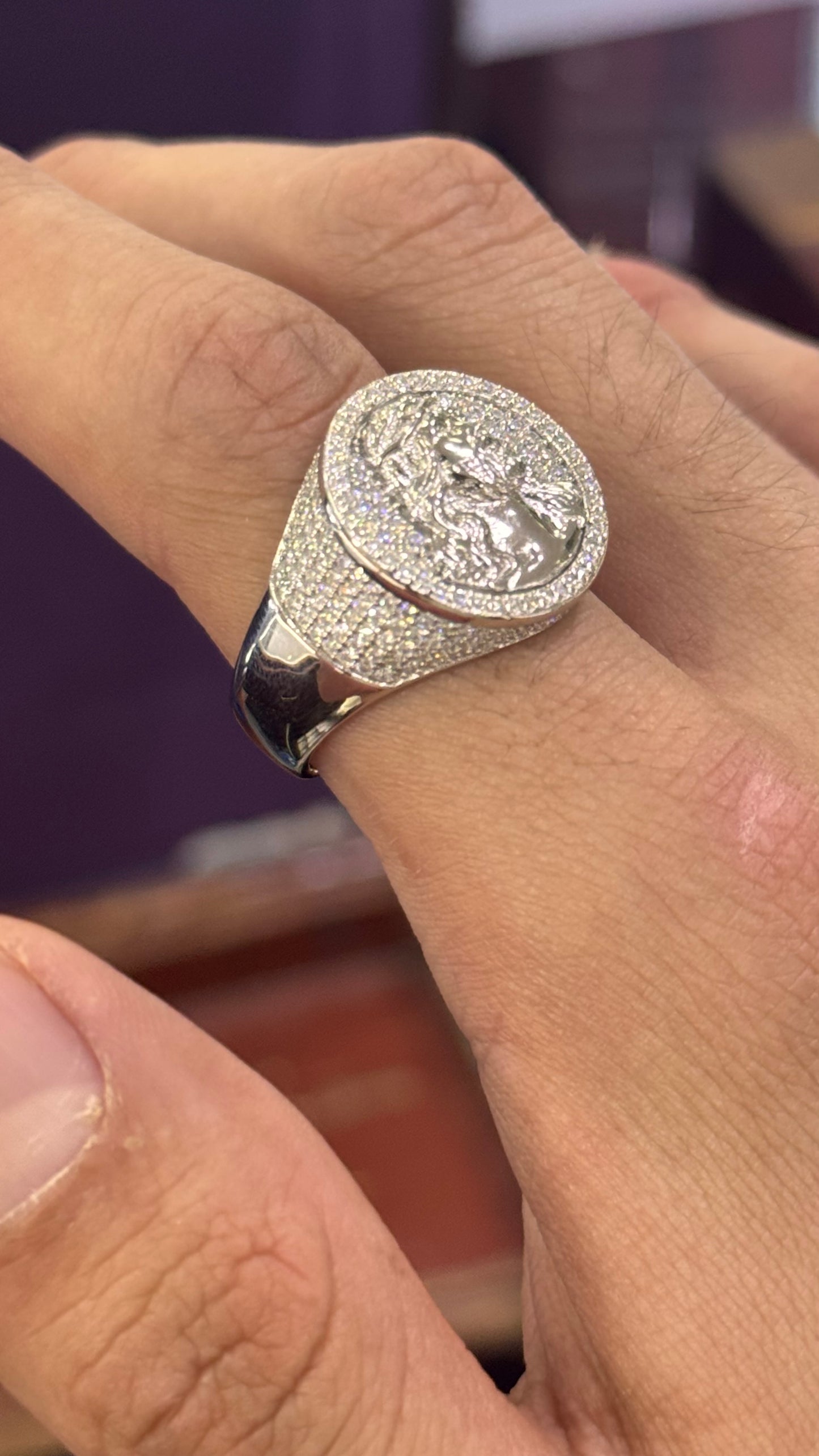 Anilo Cristo Moissanita Plata.925