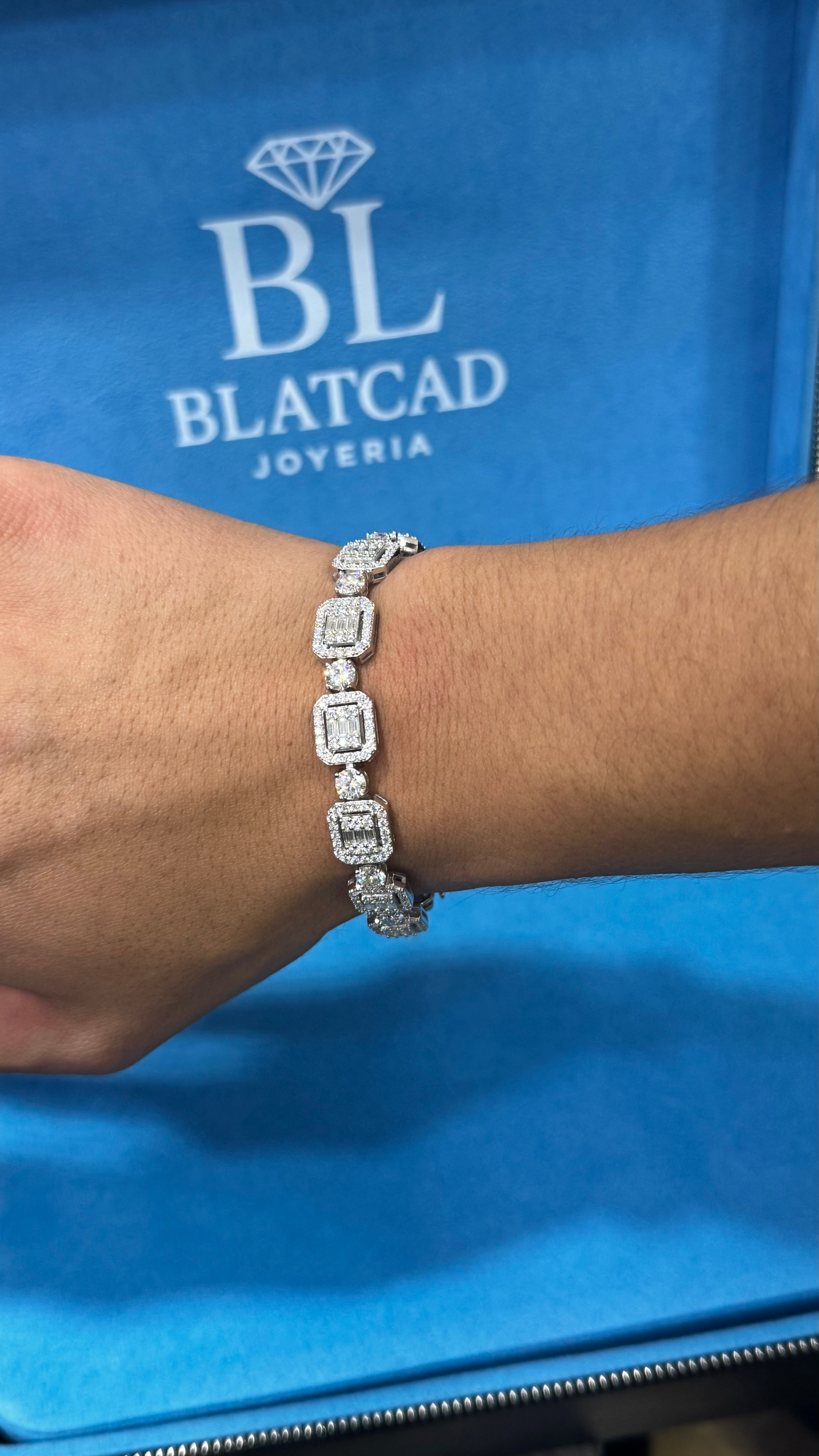 Pulso CuadrFlw Moissanita Plata.925