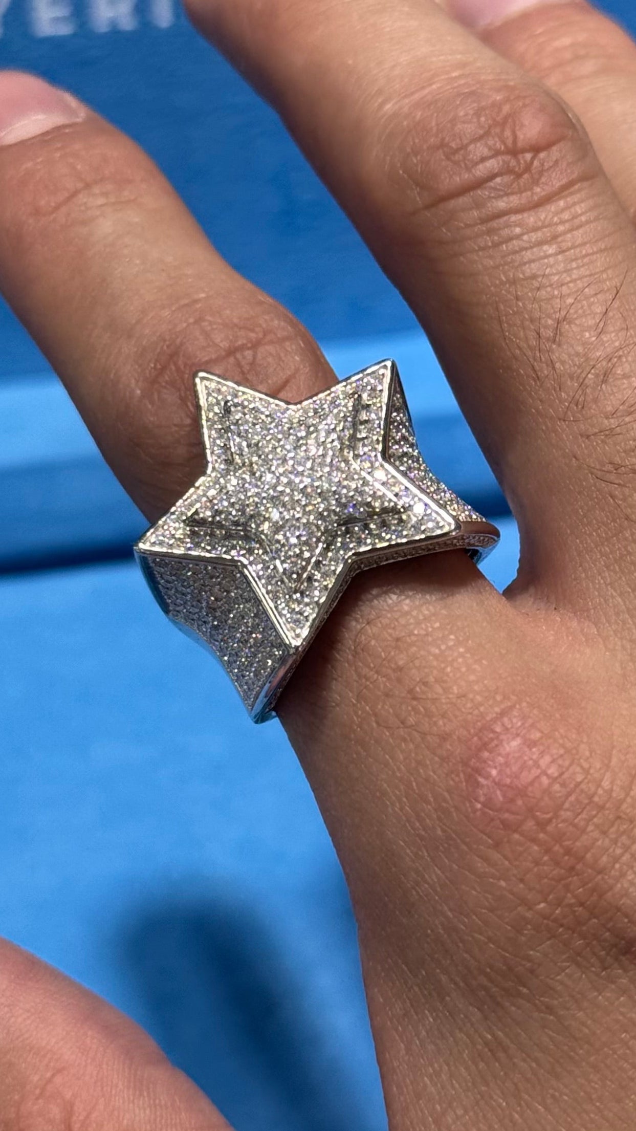 Anillo Estrella Moissanita Plata.925