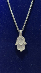 Dije Mano De Fátima Moissanita Plata.925