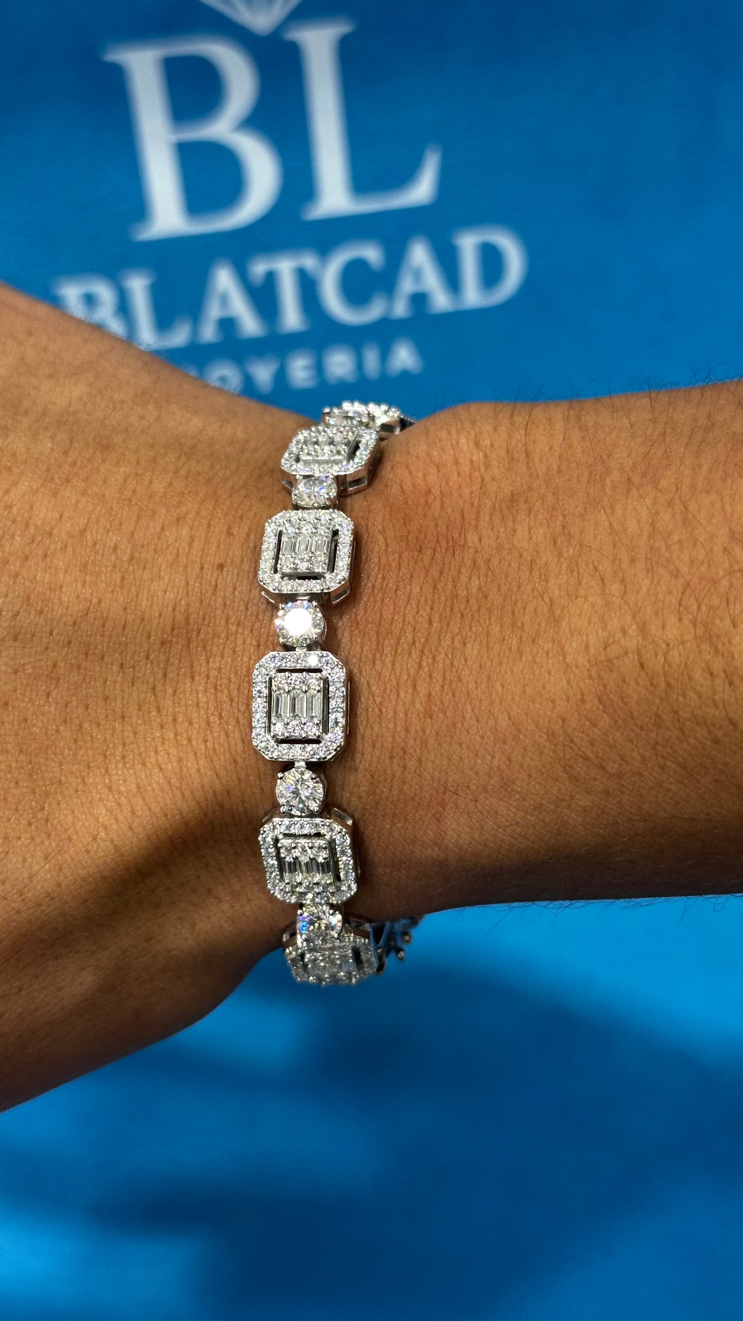 Pulso CuadrFlw Moissanita Plata.925