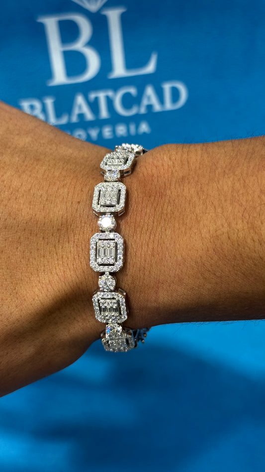 Pulso CuadrFlw Moissanita Plata.925