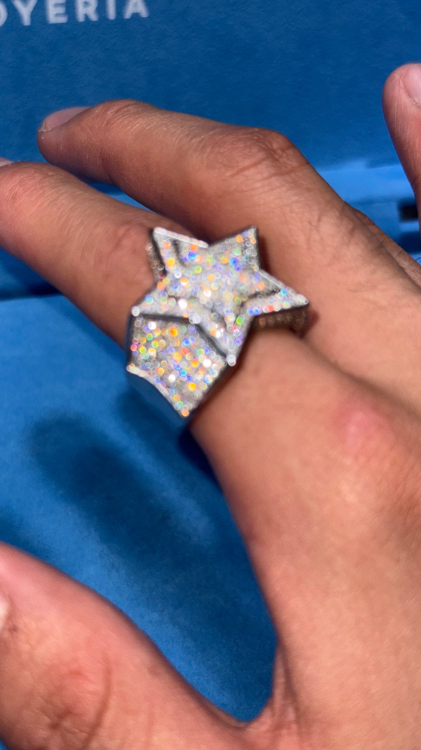 Anillo Estrella Moissanita Plata.925