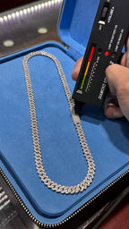 Cadena Miami Moissanita Plata.925