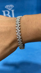 Pulso Cruces Moissanita Plata.925